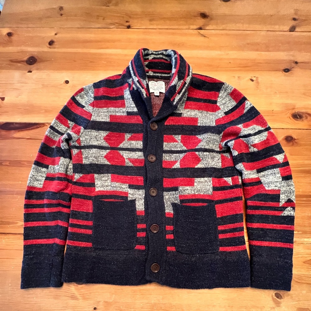 Mens Lucky Brand Knit Shaw-Collar Cardigan Size Medium